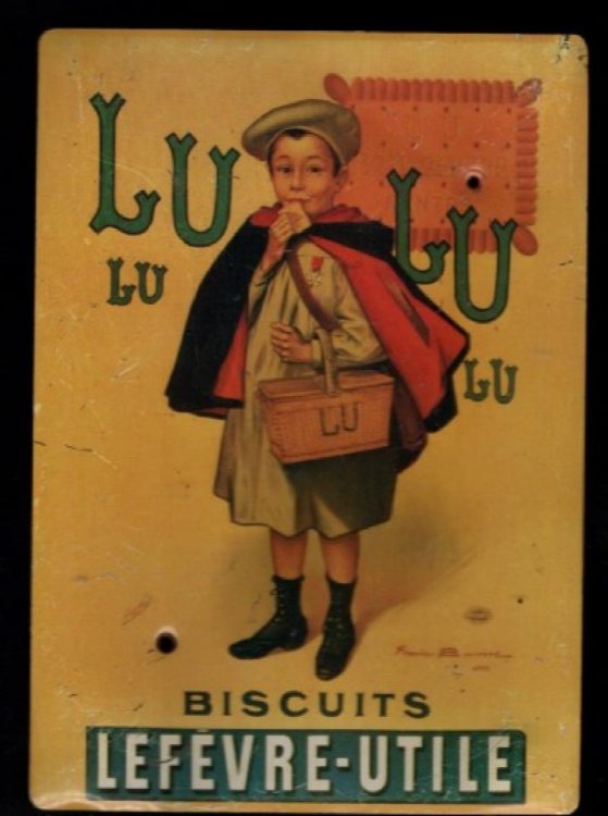 LU PETIT-BEURRE BISCUITS LEFEVRE-UTILE METAL/TIN SIGN. FRANCE
