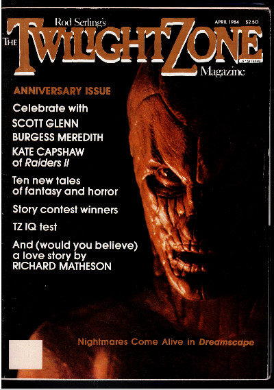 Twilight Zone Magazine April 1984 Richard Matheson Anniversary Issue