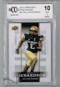 PAUL RICHARDSON SEAHAWKS 2014 UPPER DECK STAR ROOKIES RC # 41 GRADED 10