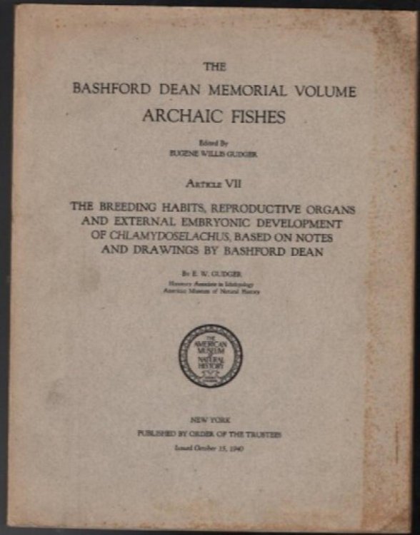Memorial of Bashford Dean: Archaic Fishes, Article Vll