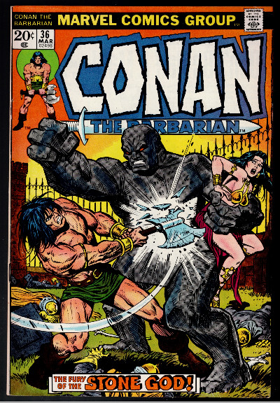 Conan the Barbarian #36 Marvel Comics 1974 Value Stamp Power Man Nice shape