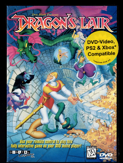 Retro Dragons Lair (DVD, 2001, PlayStation 2 Compatible) Video DVD Game and X-box compatible.