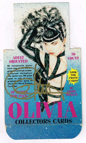 Olivia:collectors cards box top signed by Olivia