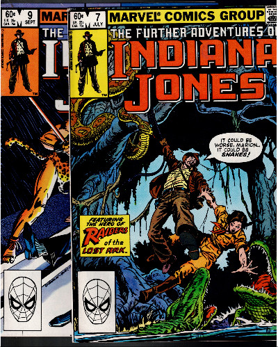 Further Adventures of Indiana Jones #7 and #9 1983 Marvel