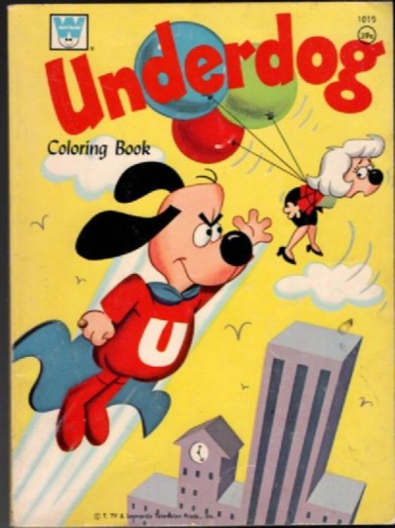 UNDERDOG 1972 coloring book Neatly USED comic cartoon character skyscraper balloon