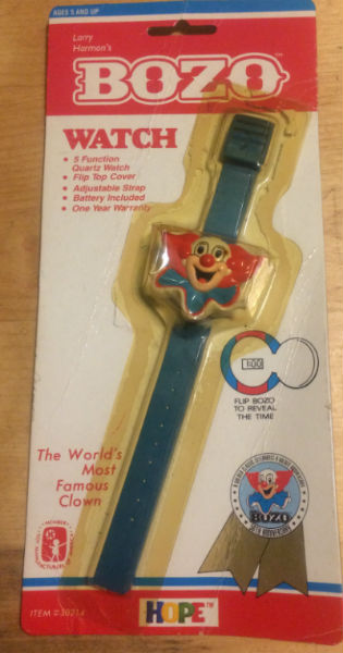 Vintage 1989 LARRY HARMON's BOZO the CLOWN WRISTWATCH Watch SEALED MIP MINT NOS!