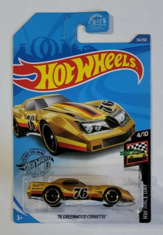 2020 Hot Wheels '76 Greenwood Corvette Gold Race Day 4/10 #34