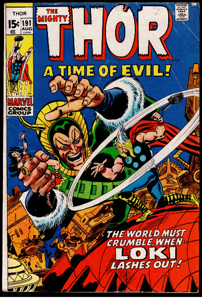 Thor #191 Marvel Comics 1971 John Buscema art / Loki / Odin / 1st Durok