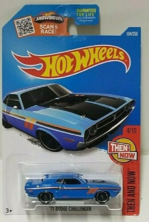 Hot Wheels Then and Now '71 Dodge Challenger Blue 104