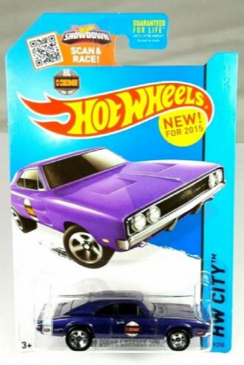 1969 Dodge Charger 500 Plum Crazy Purple Hot Wheels City 2015 #19 5-Spoke Hemi