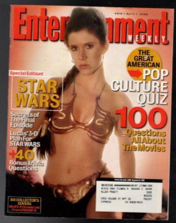 ENTERTAINMENT WEEKLY MAGAZINE STAR WARS SLAVE LEIA CARRIE FISHER APRIL 1 2005