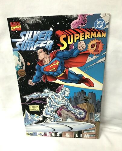 SILVER SURFER SUPERMAN 1 MARVEL DC COMIC 1ST PRINT PEREZ LIM AUSTIN 1996 NM
