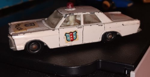 ORIGINAL MATCHBOX LESNEY NO. 55/59, FORD GALAXIE POLICE CAR - MADE IN ENGLAND