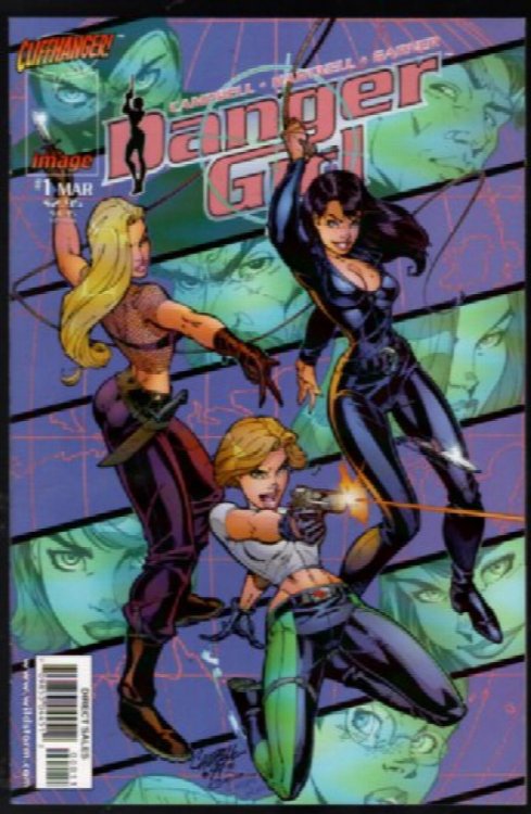 DANGER GIRL #1 AND #4 J SCOTT CAMPBELL COVER B (1998, IMAGE COMICS)