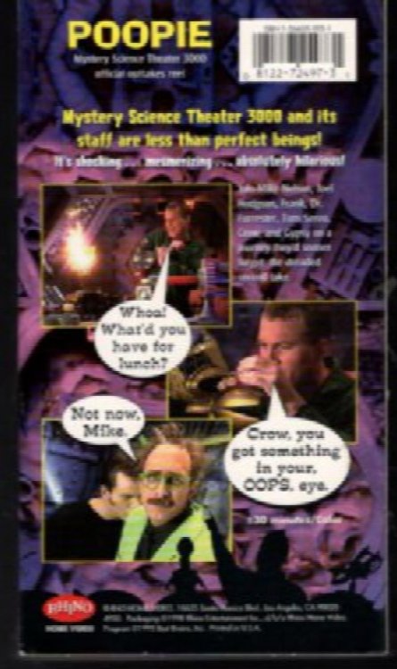 Mystery Science Theater 3000 Poopie! VHS Official Outtake Reel Rhino Video