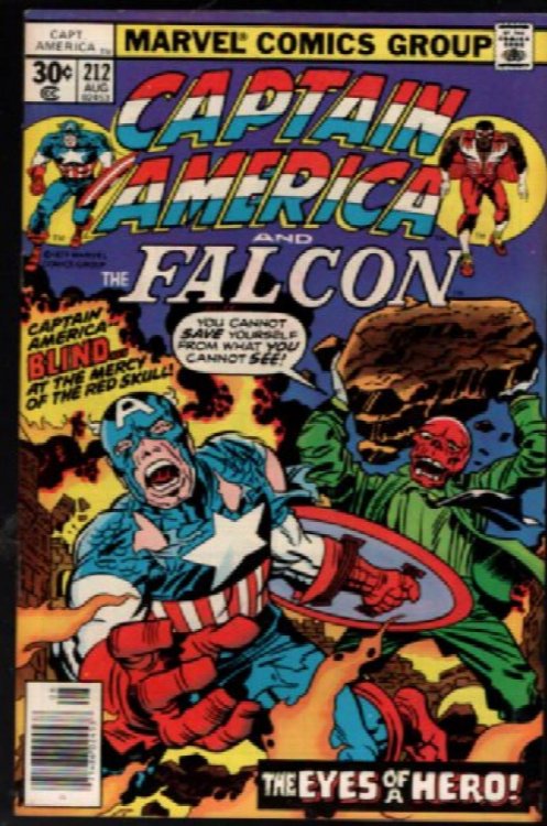 Captain America and The Falcon #212 Marvel 1977 Jack Kirby Red Skull Appears VF