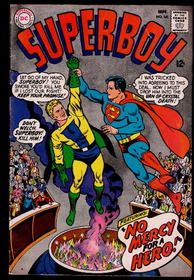 Superboy #141 Kryptonite Kid Dev-Em The Morlak Phatom Zone Ray(Sep 1967 DC)
