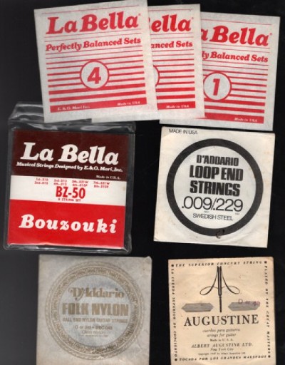 3 vintage guitar strings