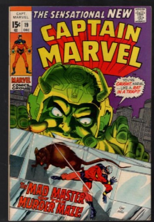 Captain Marvel 19 Comics Silver Age 1969 The Mad Master of the Murder Maze
