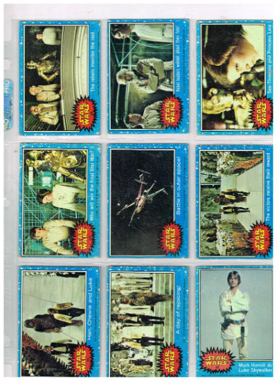 1977 Vintage Topps Star Wars 1st Series 1 Complete 66 Blue Trading Card Set VG+