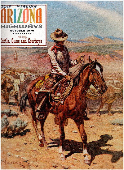 Arizona Highways October 1970,Cattle,Guns Cowboys,NTL. Hall Of Fame