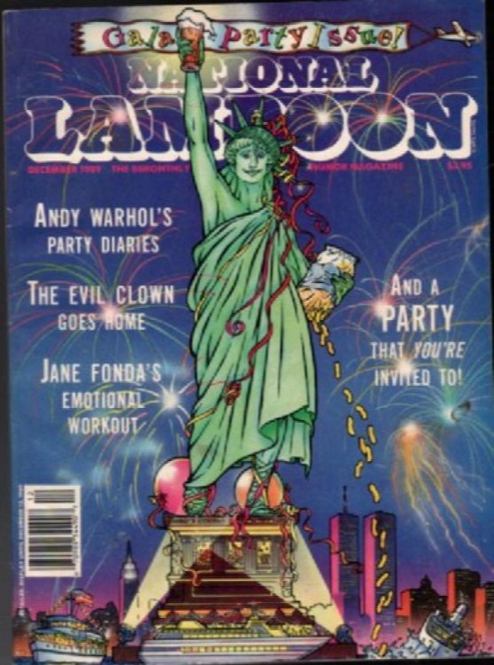 National Lampoon Magazine Vintage December 1989 Statue Of liberty Gala Party