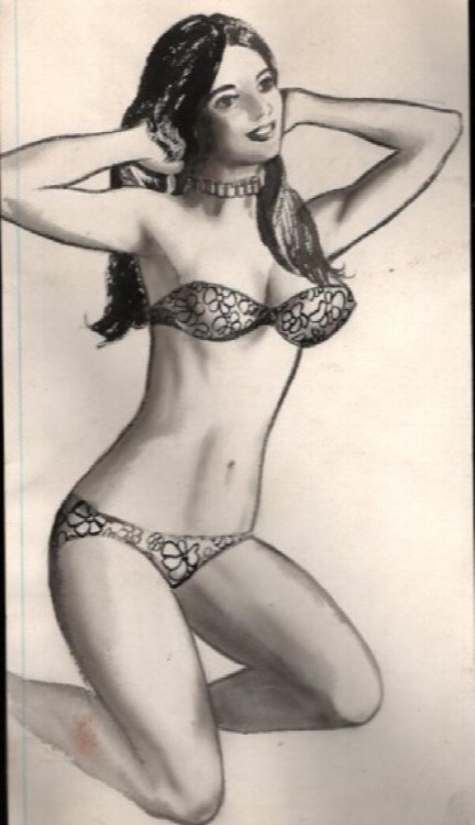 Bikini girl print on Card stock