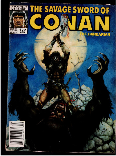 SAVAGE SWORD OF CONAN THE BARBARIAN #172, APRIL 1990, OVI COVER ART,