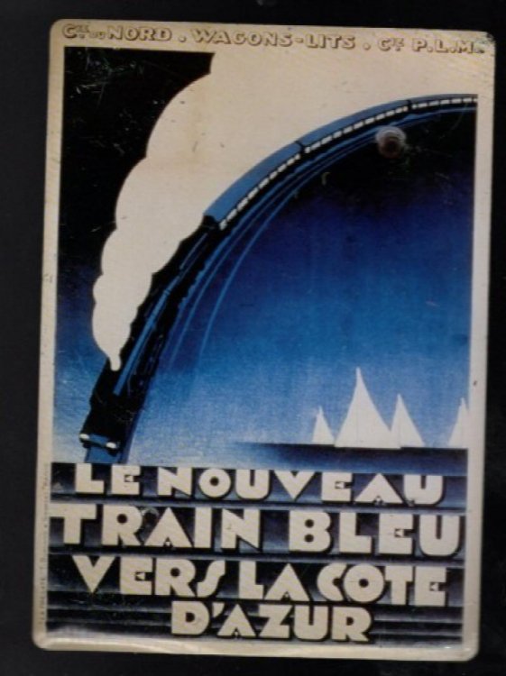 Le Nouveau Train Blue Vers LaCote D,Azur:Metal postcard