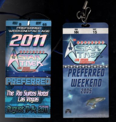 2 Las Vegas Star Trek Preferred,official passes1.20052.2011