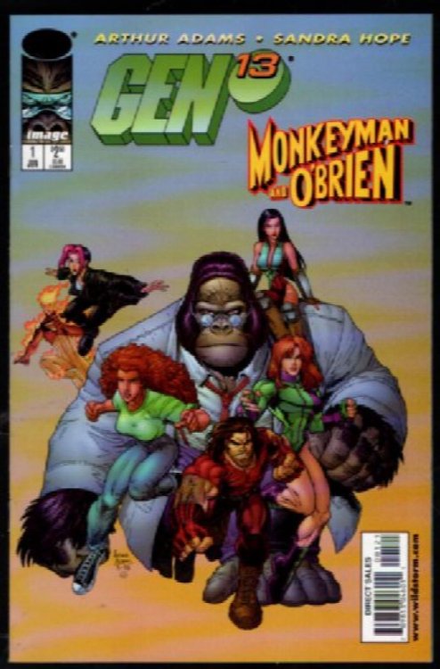 GEN 13 #1 ART ADAMS VARIANT MONKEY-MAN AND O'BRIAN 1998