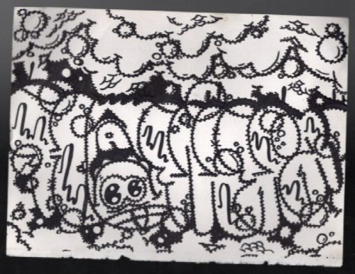 Ink on paper by local artist, from around the San Pedro area,1994