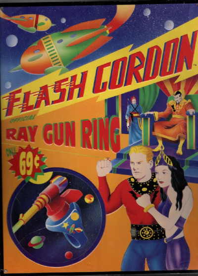 Flash Gordon Ray Gun Ring Metal Advertising Sign 1993 Reproduction 12