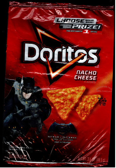 Batman Vs Superman 2015 Doritos Nacho Cheese empty bag