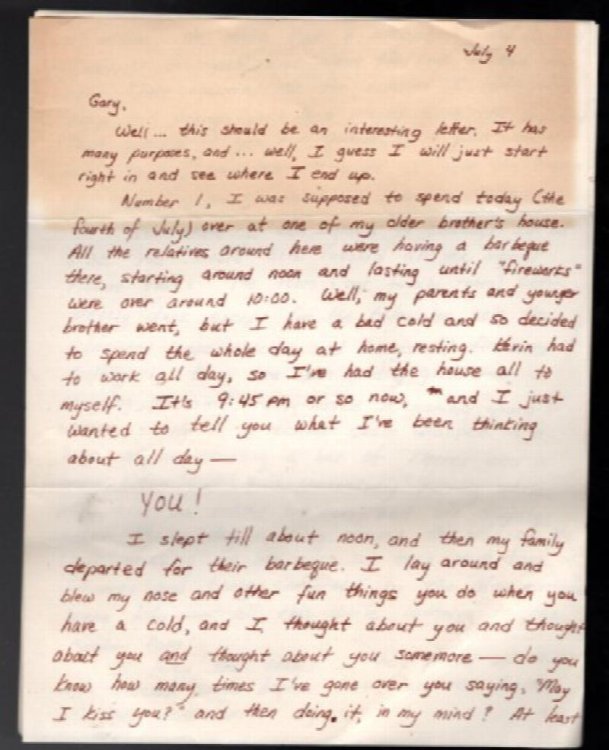 A 4 page letter to Gary Lycan