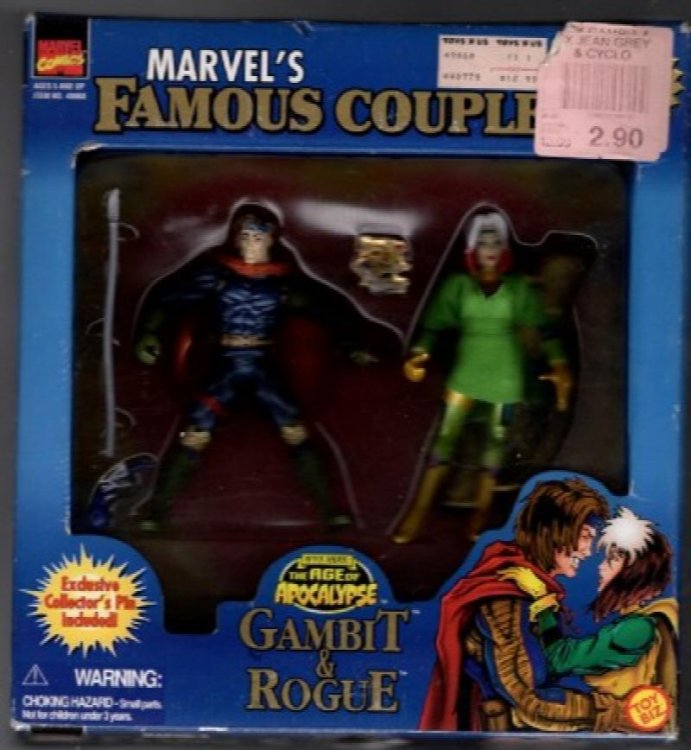 Marvel's Famous Couples Gambit & Rogue Action Figure Set 1997 Toy Biz