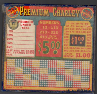 Premium Charley:Vintage gambling punch card