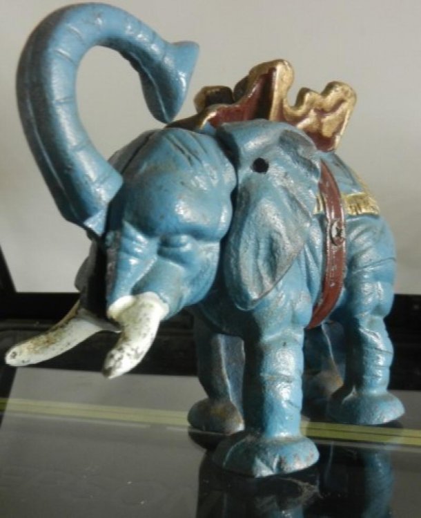 Vintage Cast Iron Mechanical Bank, Elephant Mechanical Bank, Working Condition,