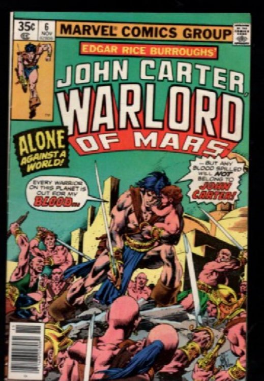 JOHN CARTER WARLORD OF MARS #6 1977 MARVEL BRONZE AGE!