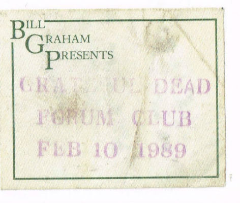 Grateful Dead Forum Club passFeb.10,1989