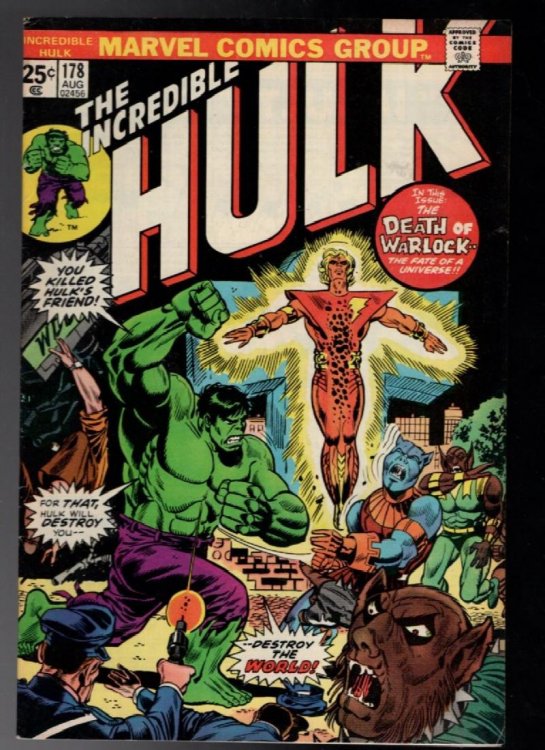 The Incredible Hulk #178 Marvel Comics 1974 Death and Rebirth of Adam Warlock