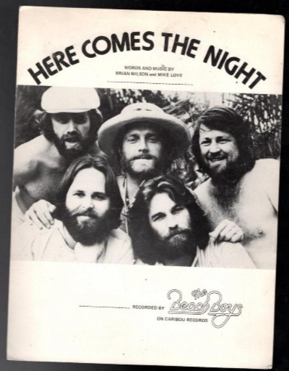 1968 Here Comes The Night The Beach Boys Brian Wilson Sheet Music