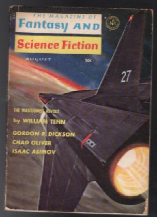 Rare August 1965 Magazine of FANTASY & SCIENCE FICTION! Tenn! Dickson! Asimov!