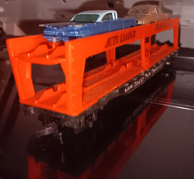 HO Scale Tyco Mantua Auto Loader Trailer Train Frisco SL-SF #2530 Orange & Black