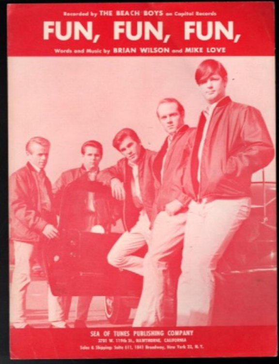 Fun Fun Fun 1964 Beach Boys Sheet Music