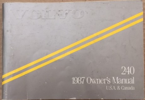Volve 240 Owner's Manual -1987