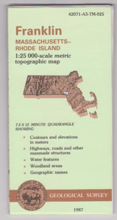 Topographic Map: Franklin, Massachusetts-Rhode Island
