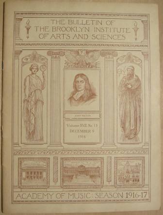 The Bulletin of The Brooklyn Institute of Arts and Sciences, Volume XVII, No.13, December 9, 1916