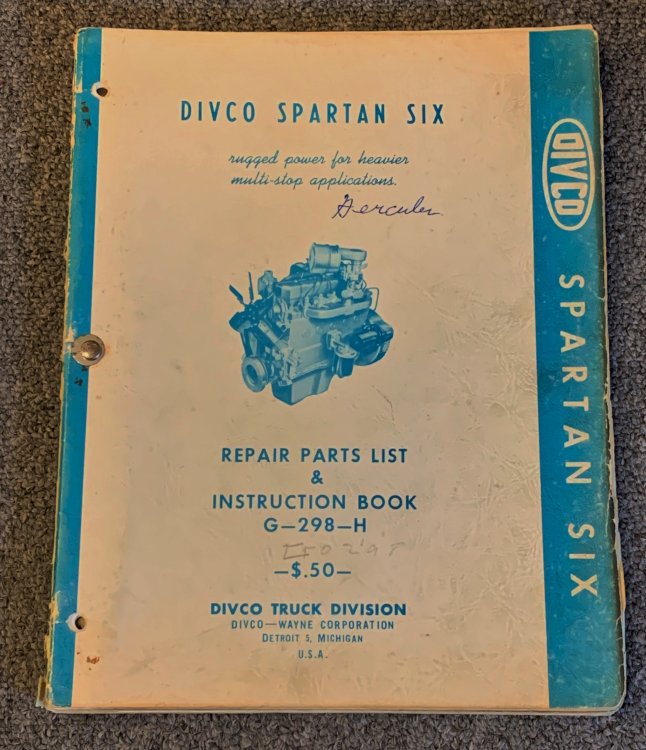 Divco Spartan Six Engine: Repair Parts List & Instruction Book (Maintenance and Service)