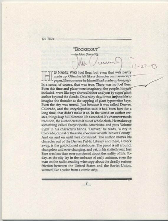 BOOKSCOUT: Signed manuscript and letter package. Cahill publisher, 1993.
